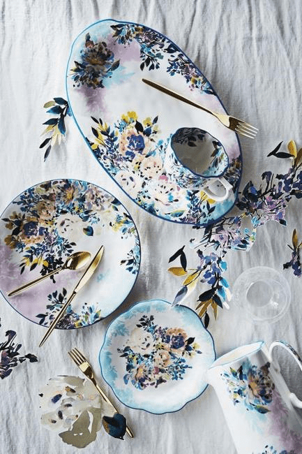 floral tableware