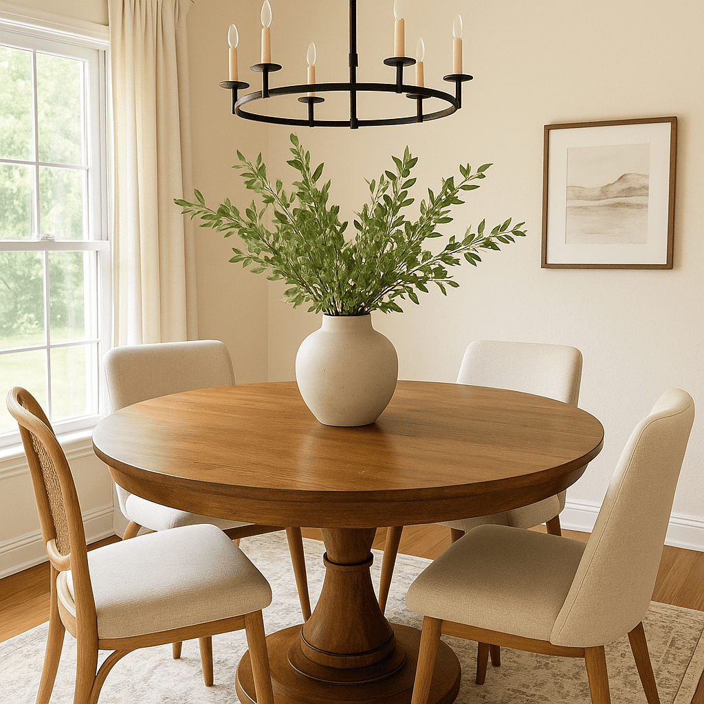 plants on round table