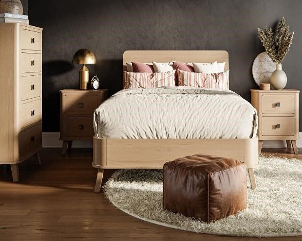 round bed and furniture