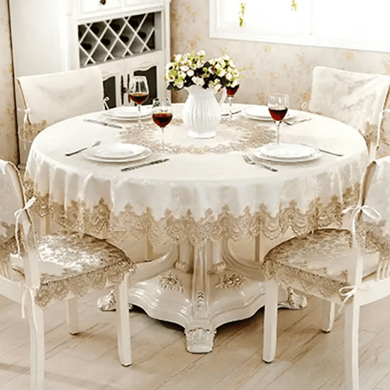 soft fabric on round table