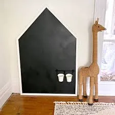chalk board in playroom with giraffe