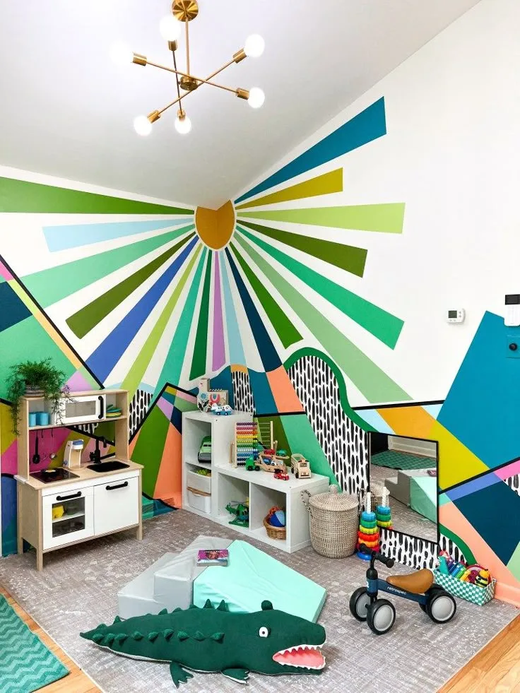 wall accent in playroom